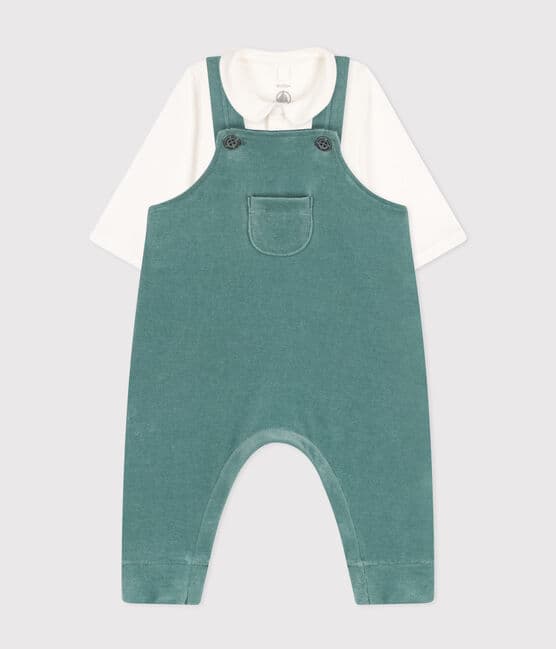 Ensemble salopette en velours et body bébé
