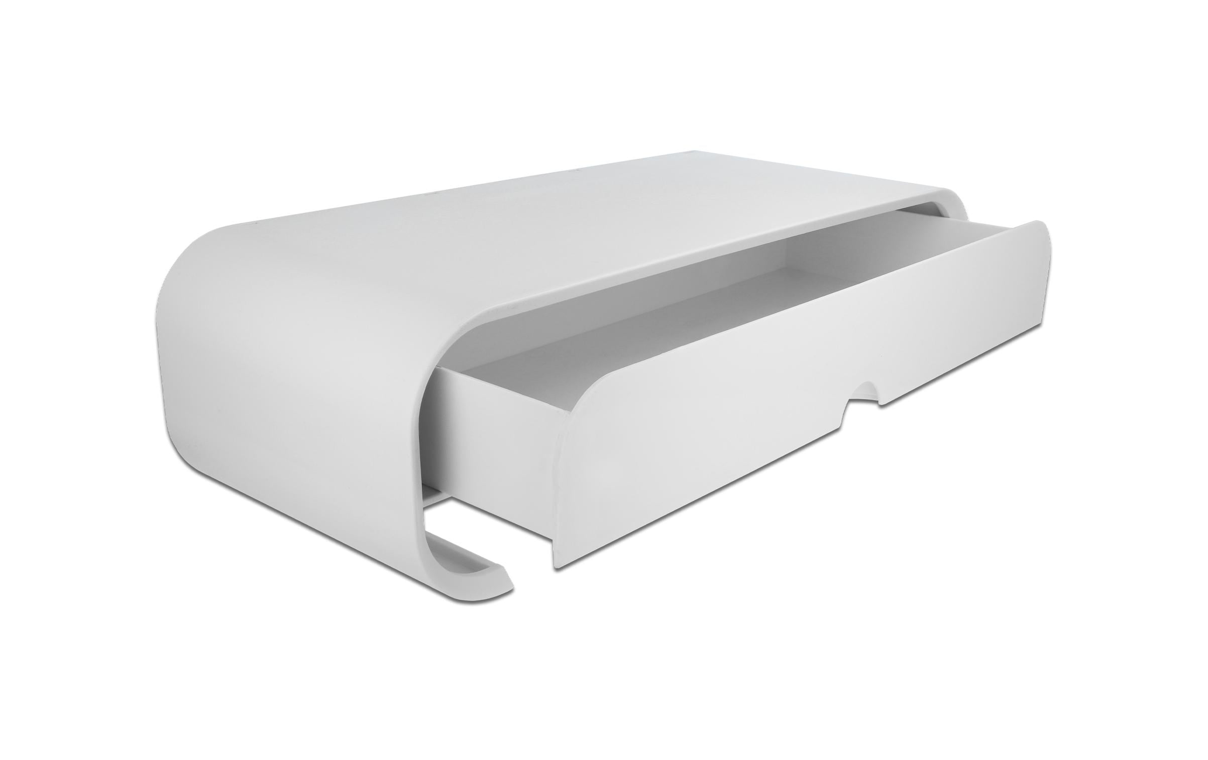 Monitor Erhöhung mit einer Schublade WeissDelock Monitorständer mit Schublade weiss