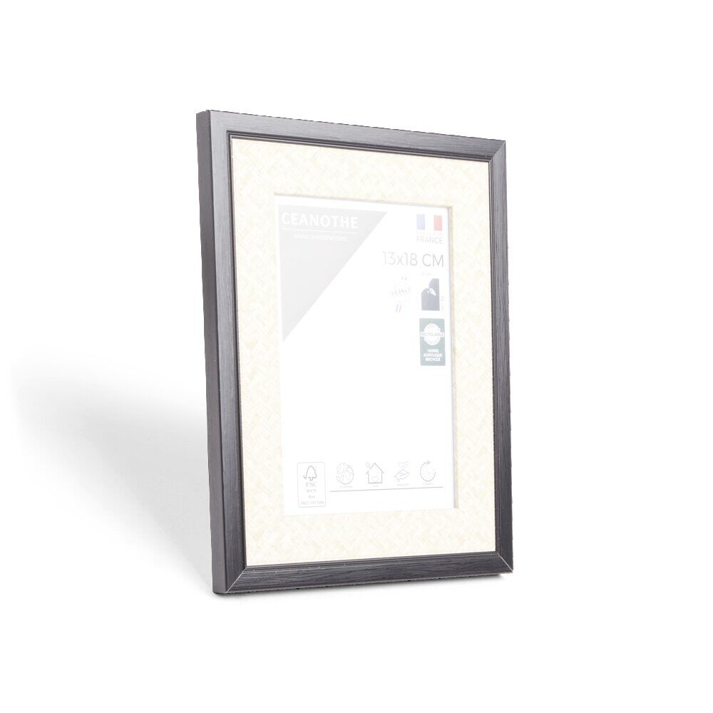 Cadre Palma bois noir 19,8x1,8x24,8cm pour photo 13x18cm