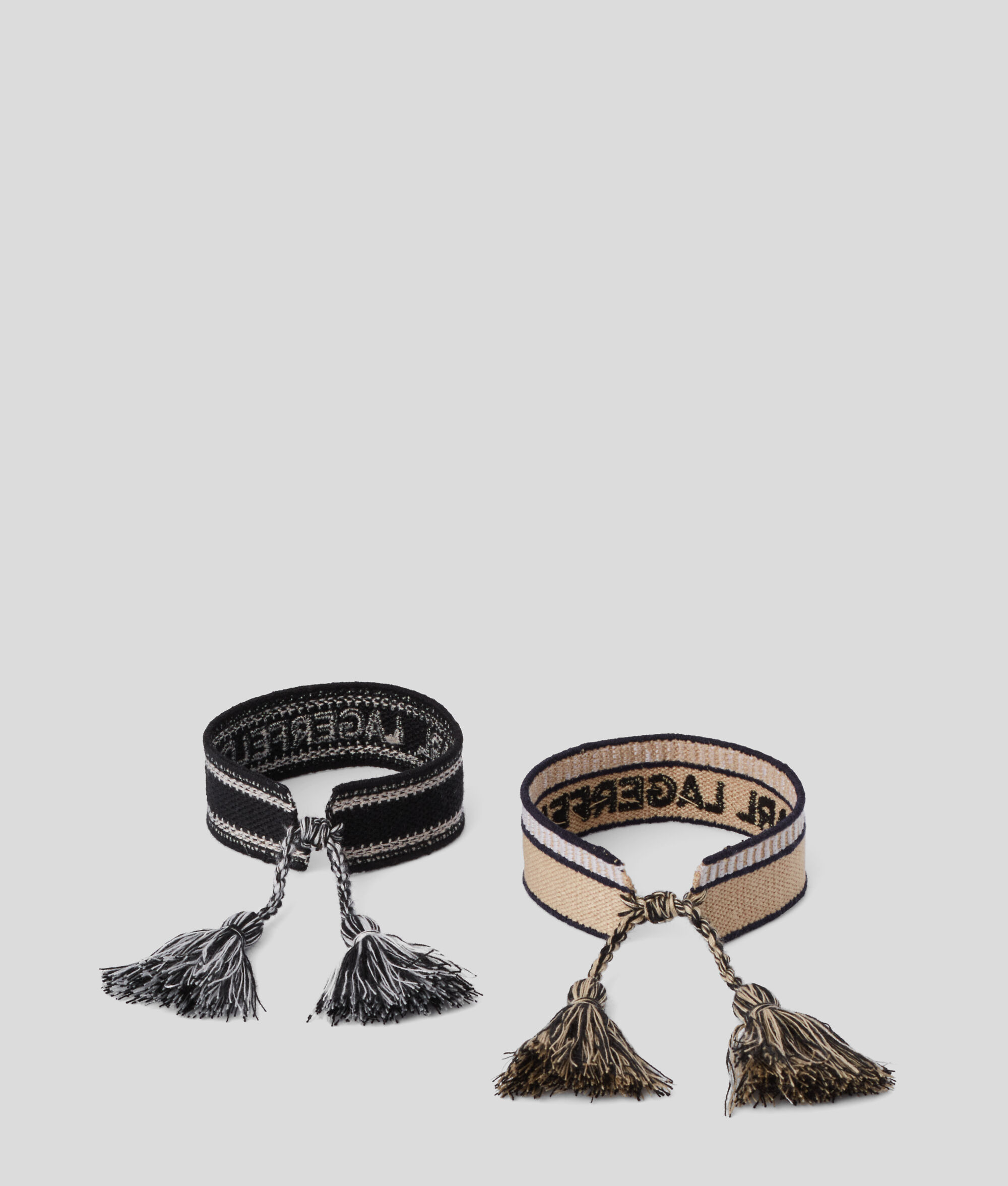LOT DE DEUX BRACELETS K/WOVEN – NOIR/BEIGE
