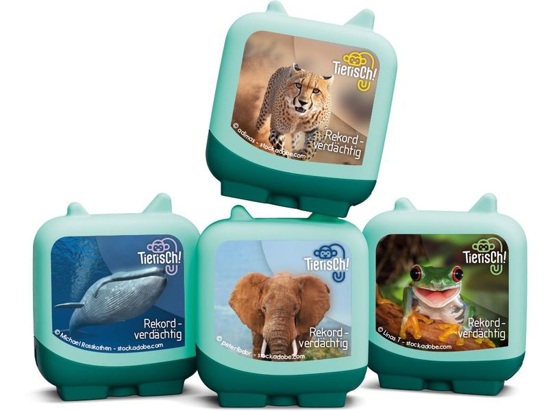 Tonies Hörbuch Clever Tonies – Tierisch 4er Set Wissens-Hörspiele für Kinder