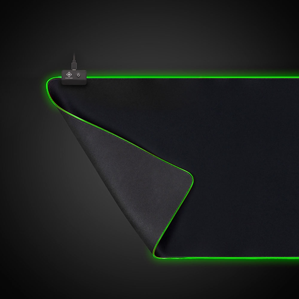 Deltaco - (90x36cm) DMP310 Gaming Mauspad mit Rutschfester Unterseite Schreibtischunterlage / Mausmatte   RGB Beleuchtung (GAM-079) - Schwarz