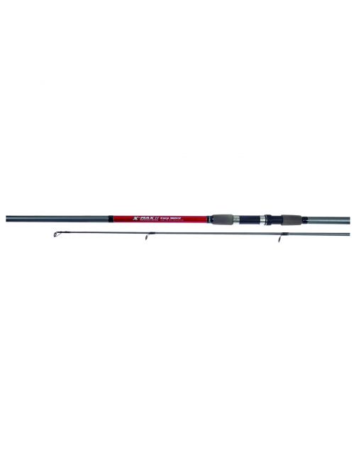 Albatros X-Max Carp 360cm 2delig - Werphengels - 185 cm Zwart Rood Karper