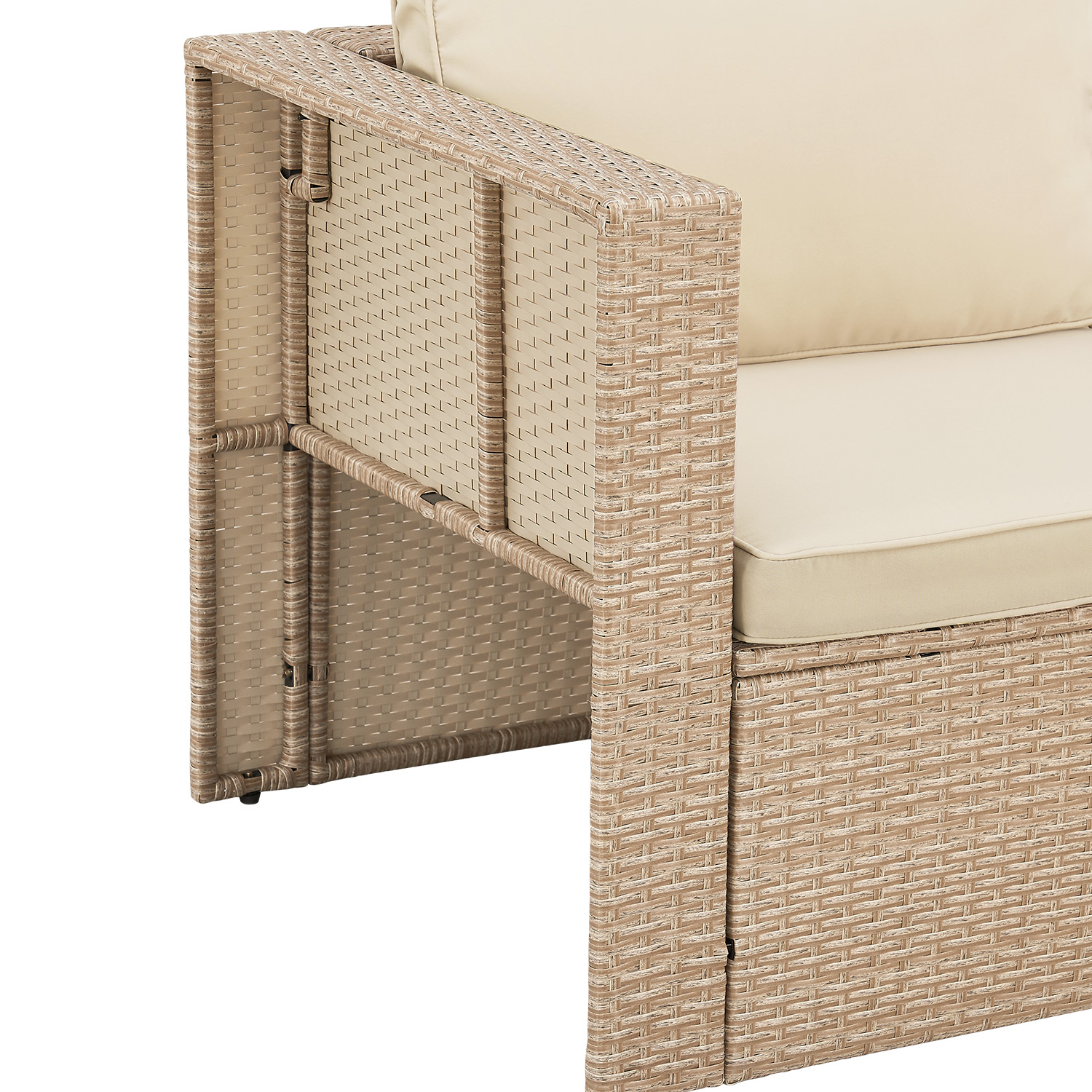 Juskys Salou polyrotan loungeset - Crème