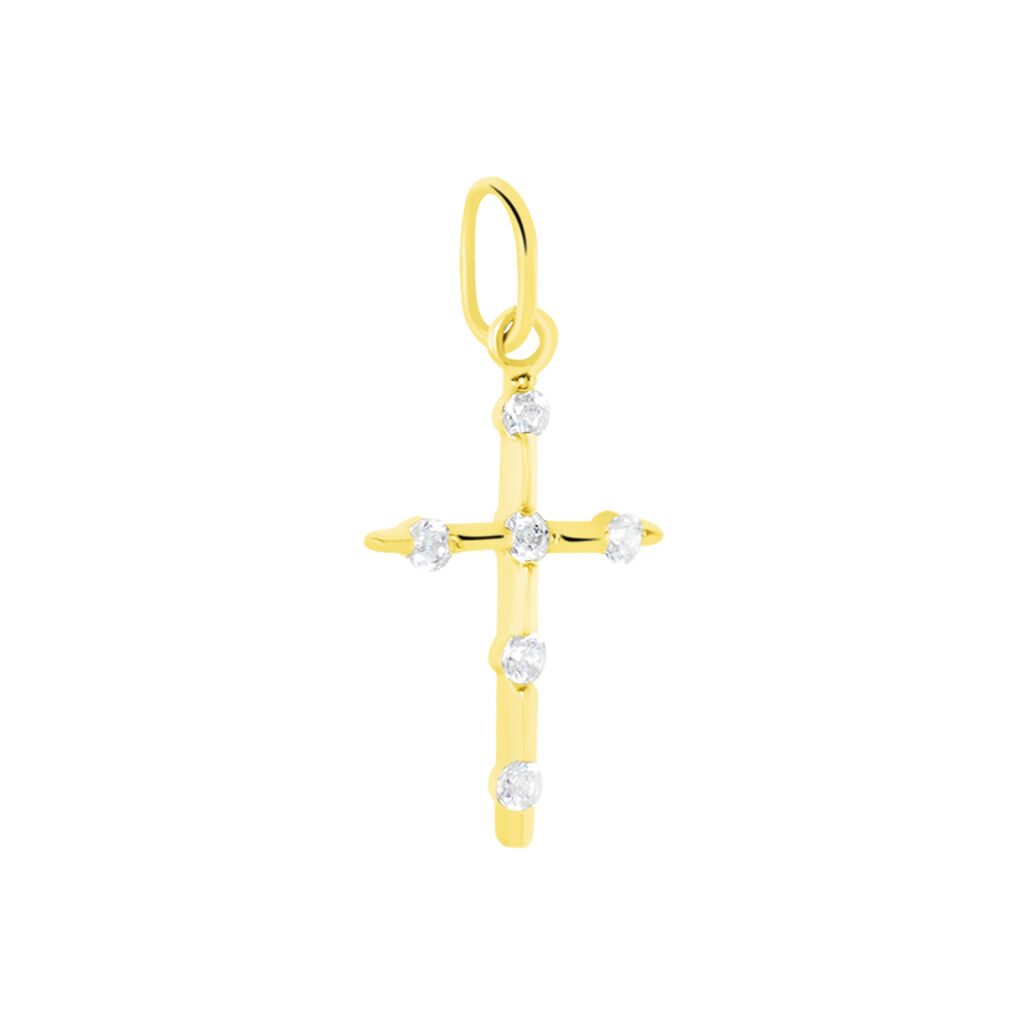 Pendentif Canice Croix Or Jaune Oxyde De Zirconium