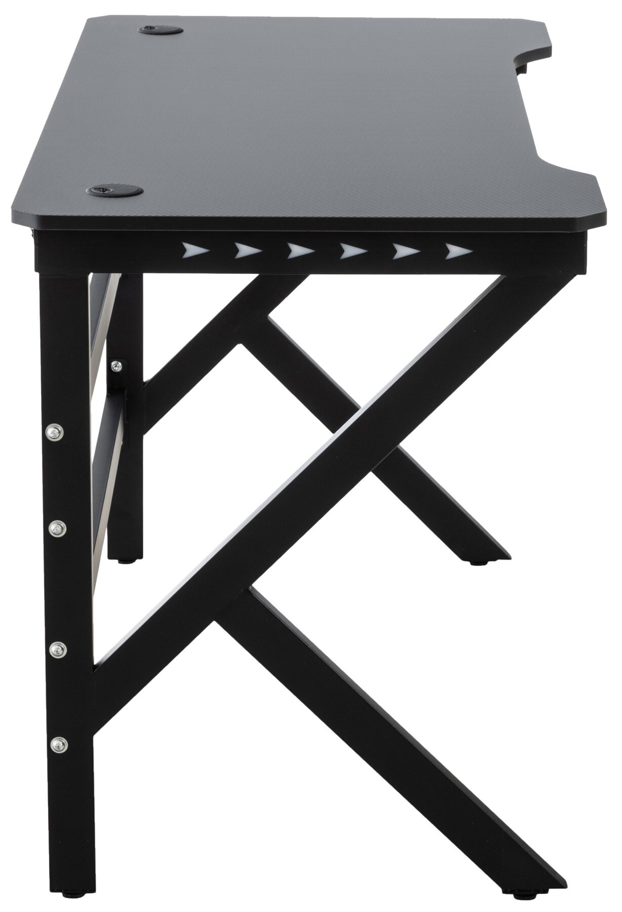 CLP Gaming-Tisch Lewiston I Schreibtisch Mit LED-Beleuchtung I Carbon-Optik