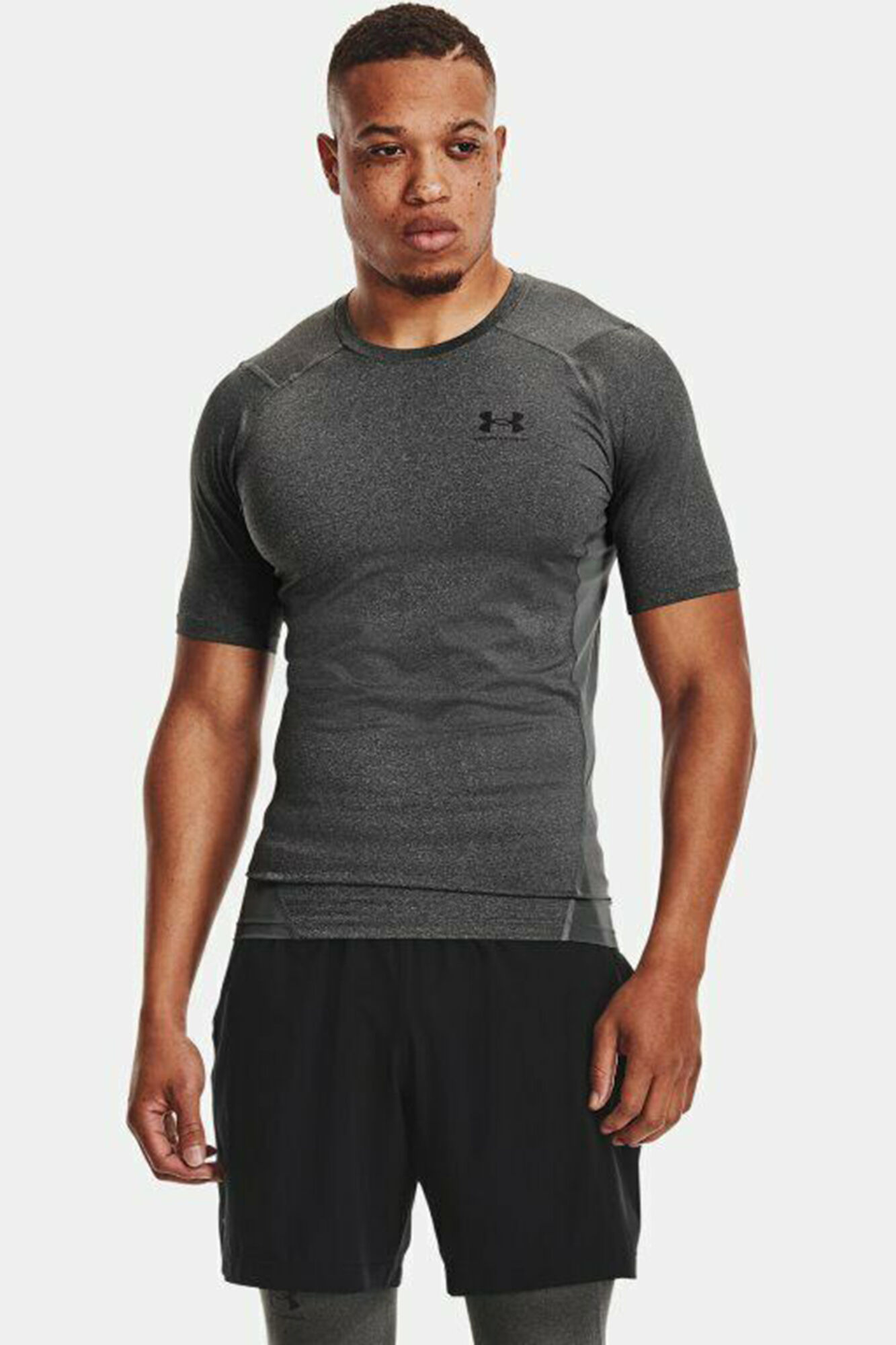 Camiseta HeatGear de manga curta - Cinza Médio