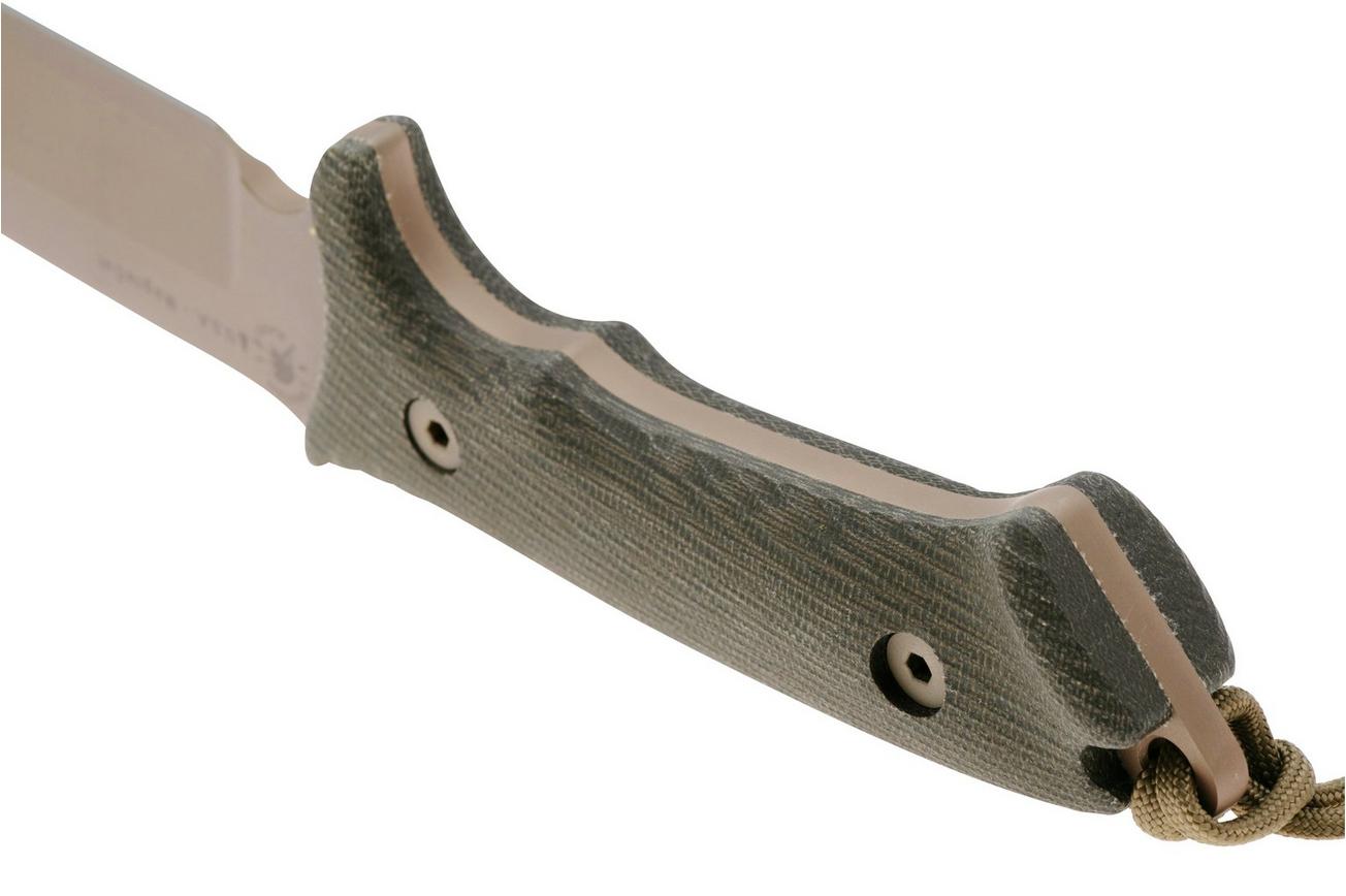 Spartan Blades Harsey Difensa SB19DEGRKYTN Flat Dark Earth, Green Micarta, survivalmes, kydex schede