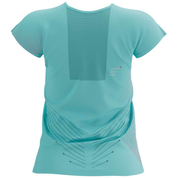 T-shirt running COMPRESSPORT PERFORMANCE SS TSHIRT W AQUA/HOT PINK