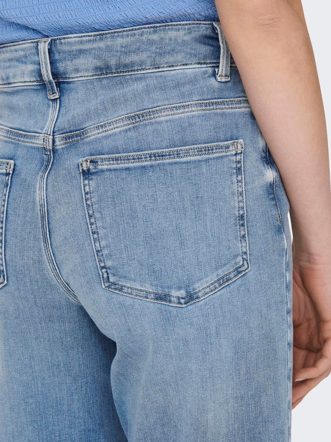 ONLMADISON Hohe Taille Weiter Beinschnitt Jeans Light Blue Denim