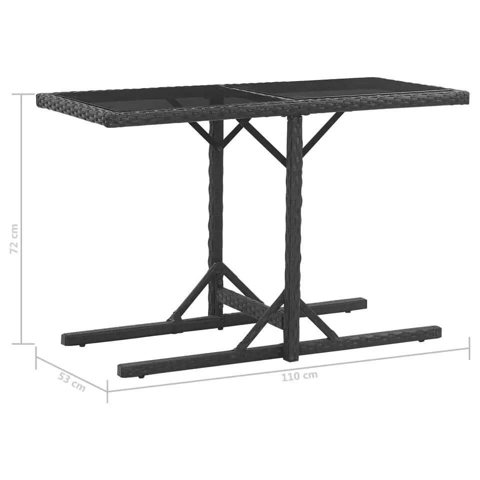 vidaXL - Tuinset - Zwart - Poly rattan