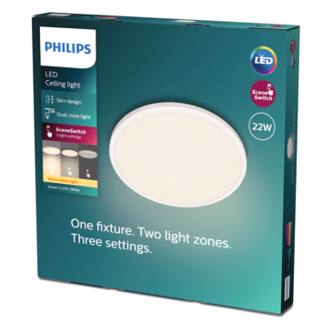 Philips plafonnière Ozziet wit 1x22W