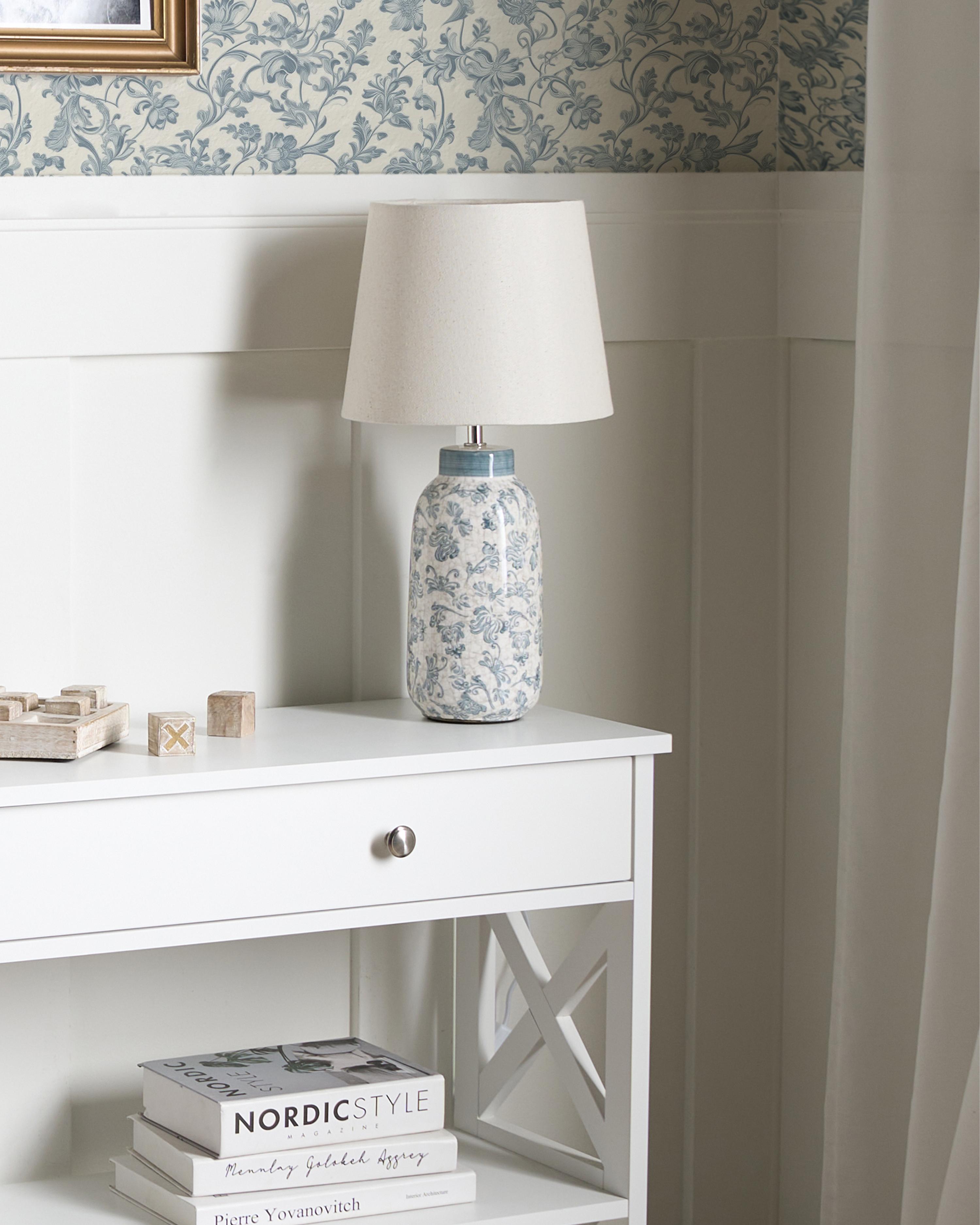 Tafellamp LEMPA Keramiek Wit/blauw