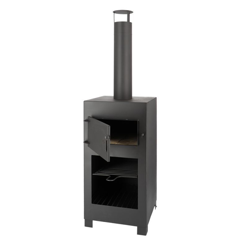 Fancy Flames - Tuinhaard met pizzaoven - Zwart