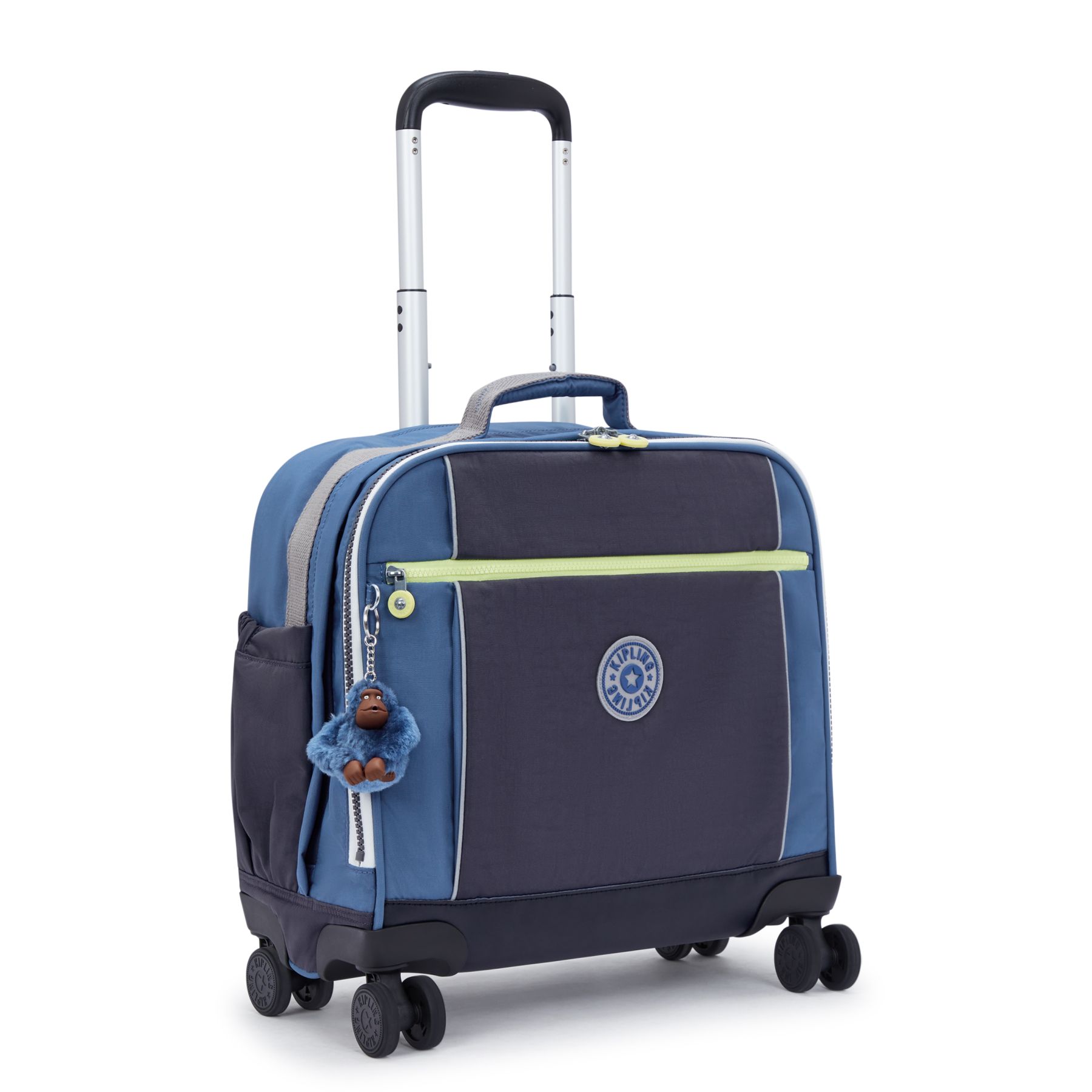 NEW STORIA Sac d'école à 4 roues pour enfants avec compartiment pour ordinateur - Fantasy Blue Block