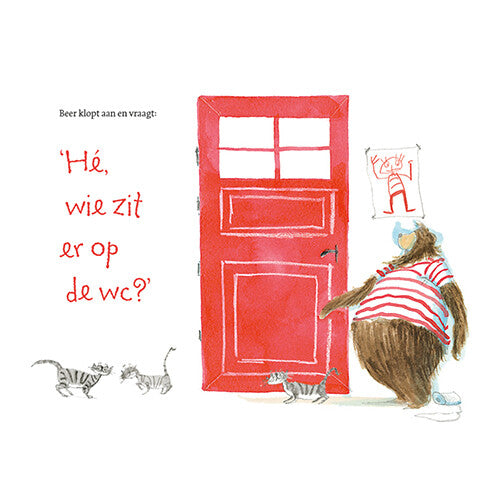 Uitgeverij leopold geluidenboek hé, wie zit er op de wc?