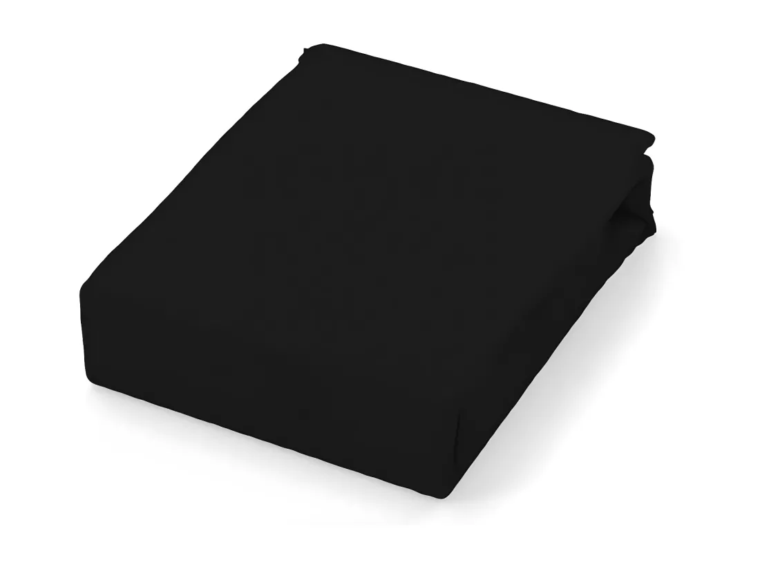 Drap plat en coton 57 fils 240x290 cm UNI noir, par Soleil d'ocre