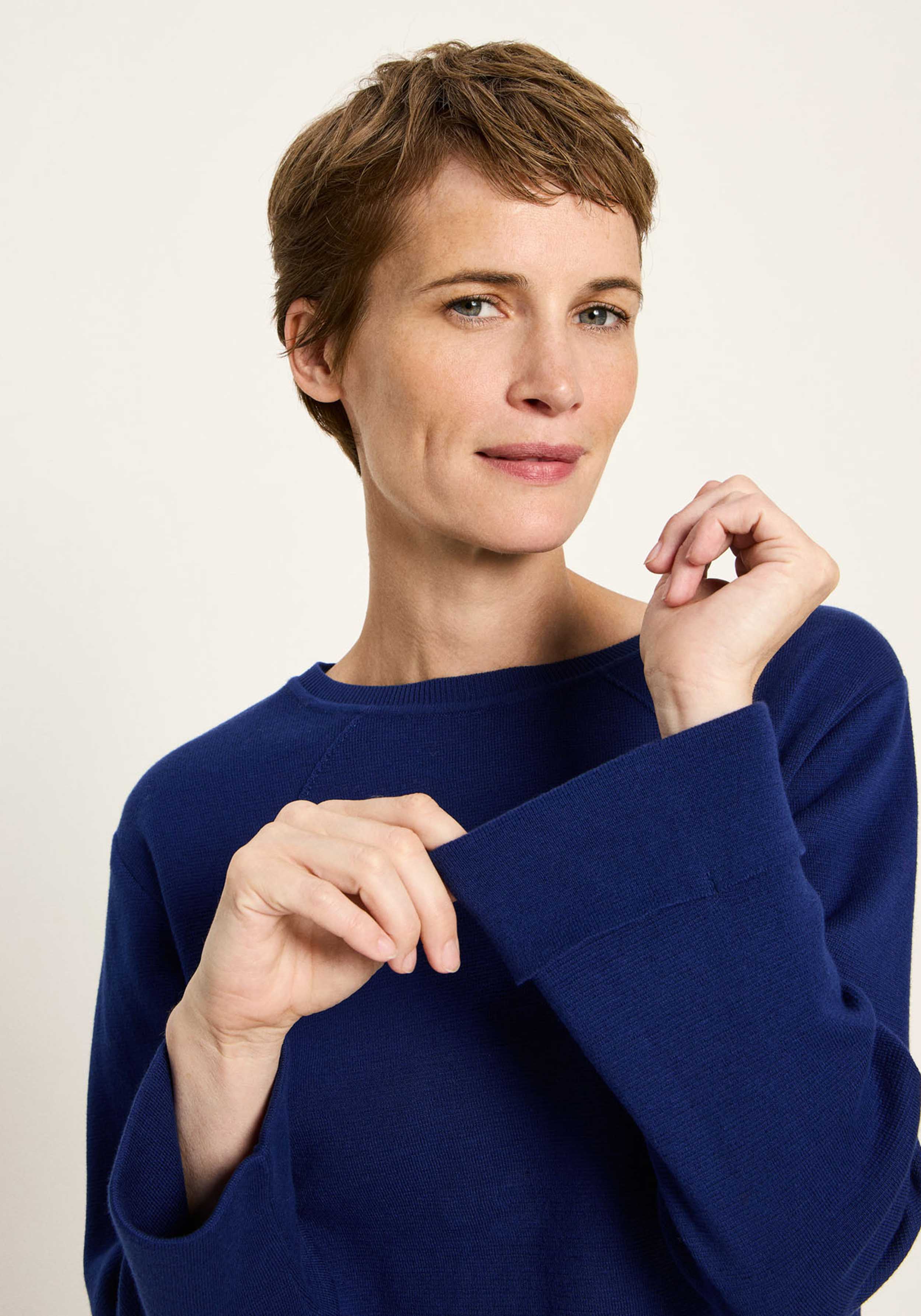 Lanius Pullover in Punto Milano Purple Blue