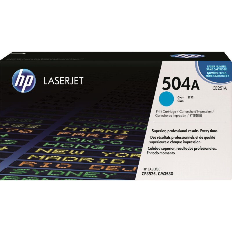 HP 504A toner LaserJet cyan authentique