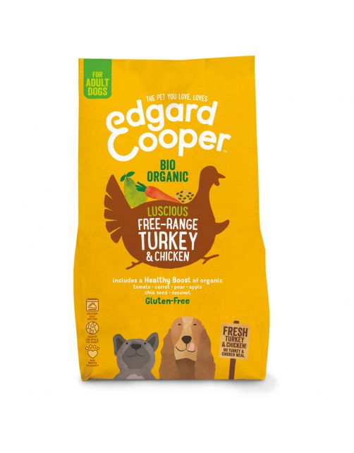 Edgard&Cooper Bio Organic Turkey Adult Kalkoen&Kip&Wortel - Hondenvoer