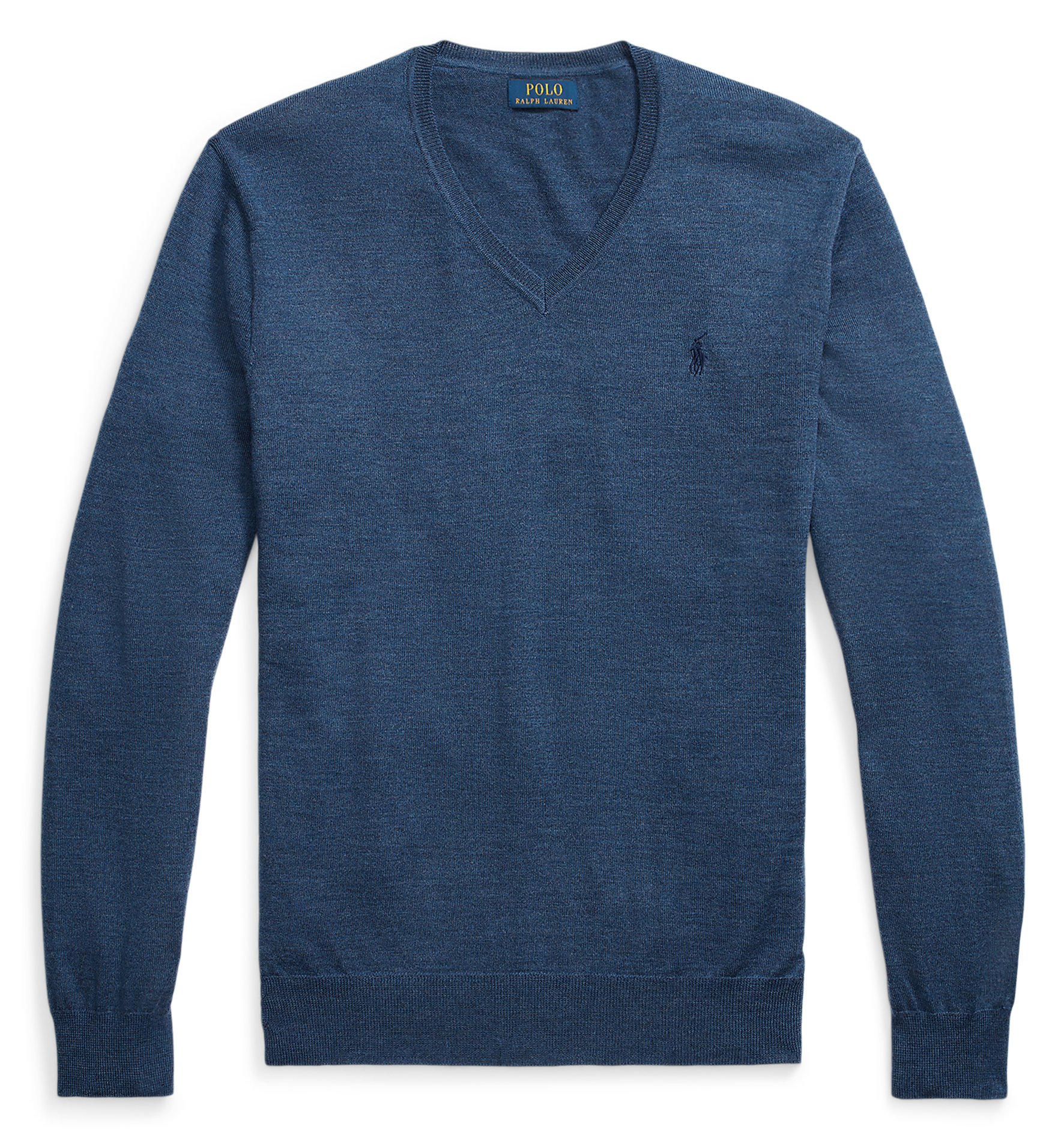 Pull col V en laine | Bleu