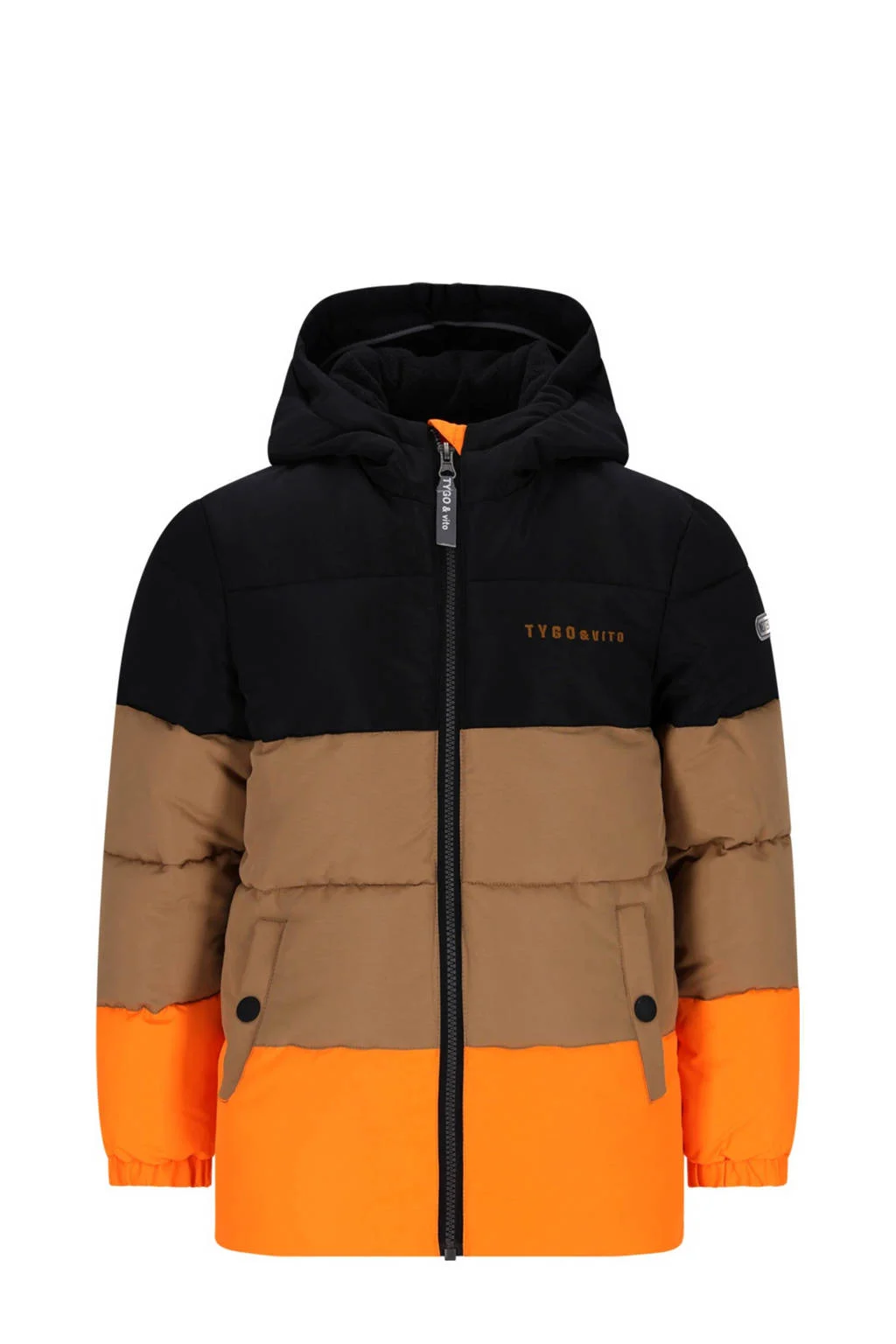 TYGO & vito gewatteerde jas winter oranje