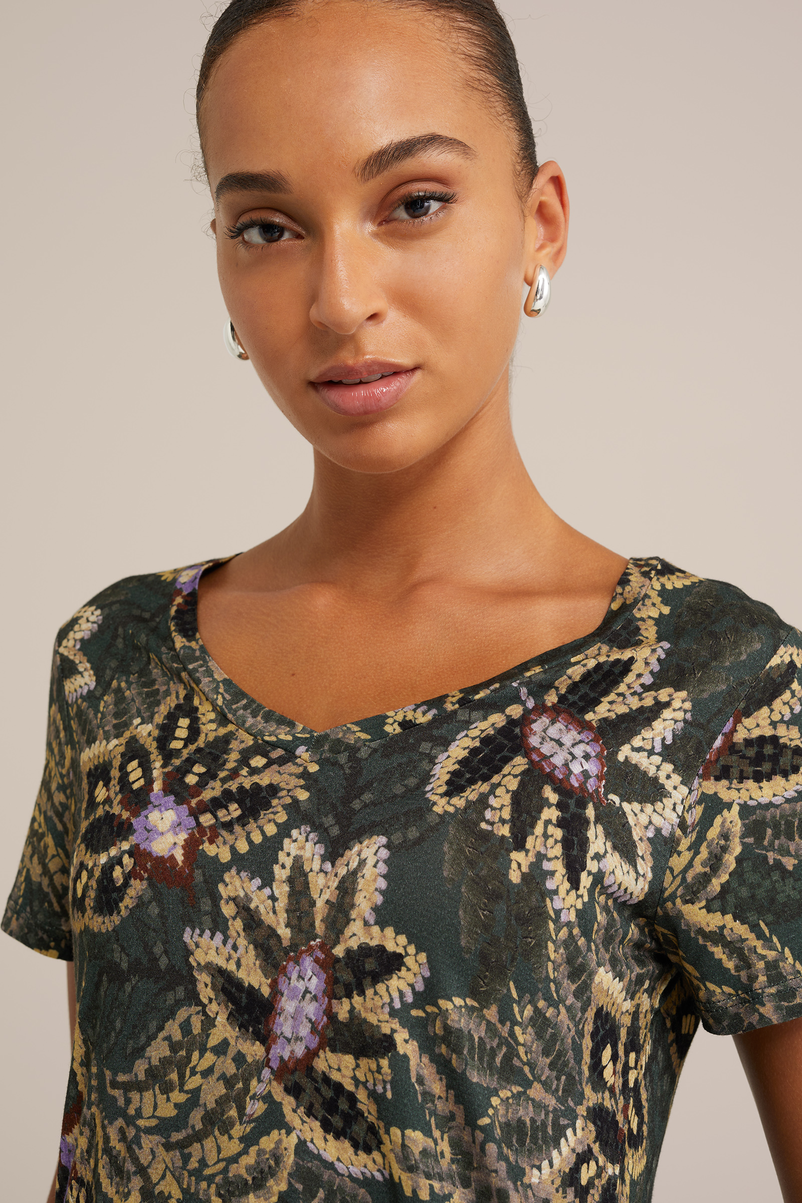 T-shirt met dessin WE Fashion Groen