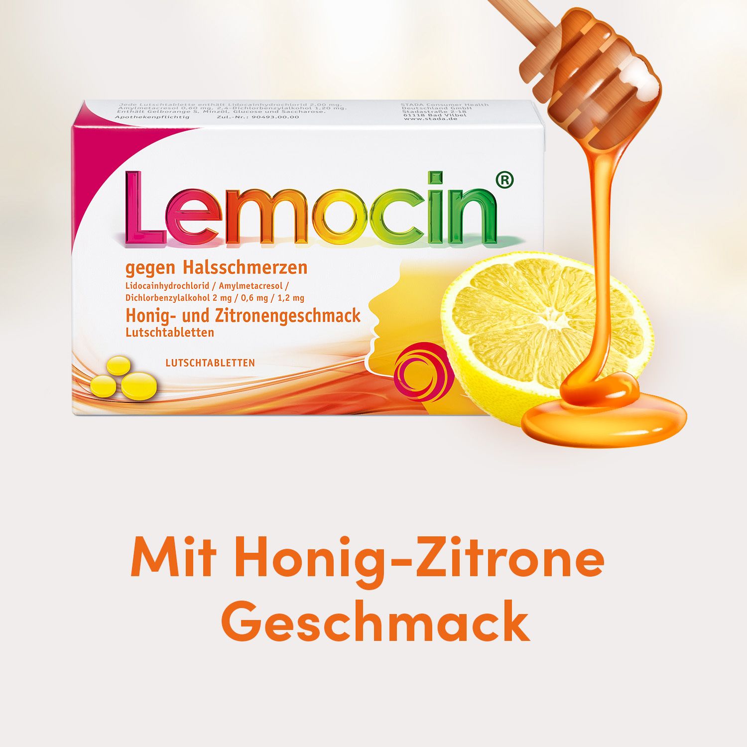 Lemocin gegen Halsschmerzen Honig-Zitrone
