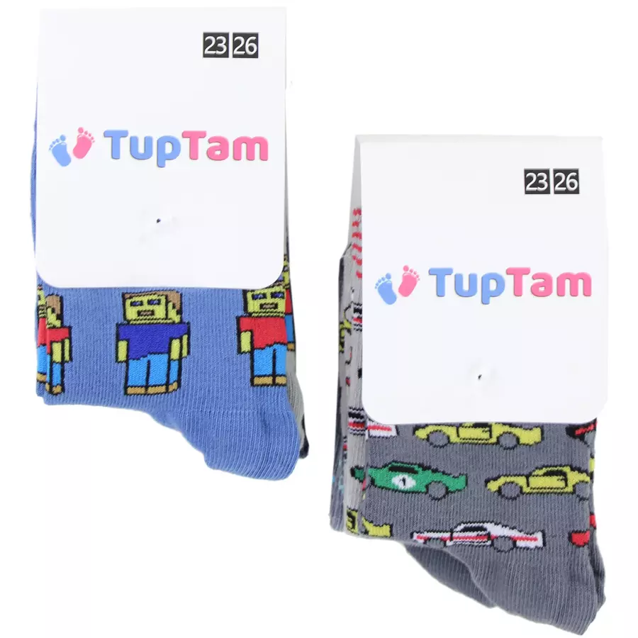 TupTam Kinder Socken Mädchen Jungen Bunt Gemustert 6er Pack blaurot
