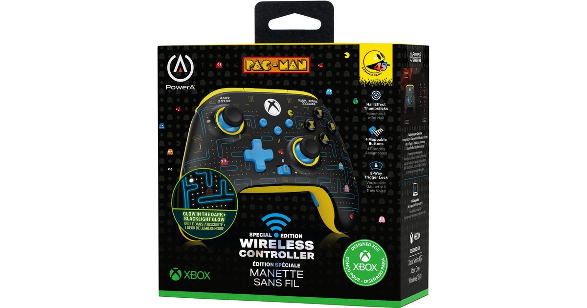 PowerAXbox WS Controller Pac-Man  (Zwart, Xbox Series X|S, Xbox One, Windows 10/11)