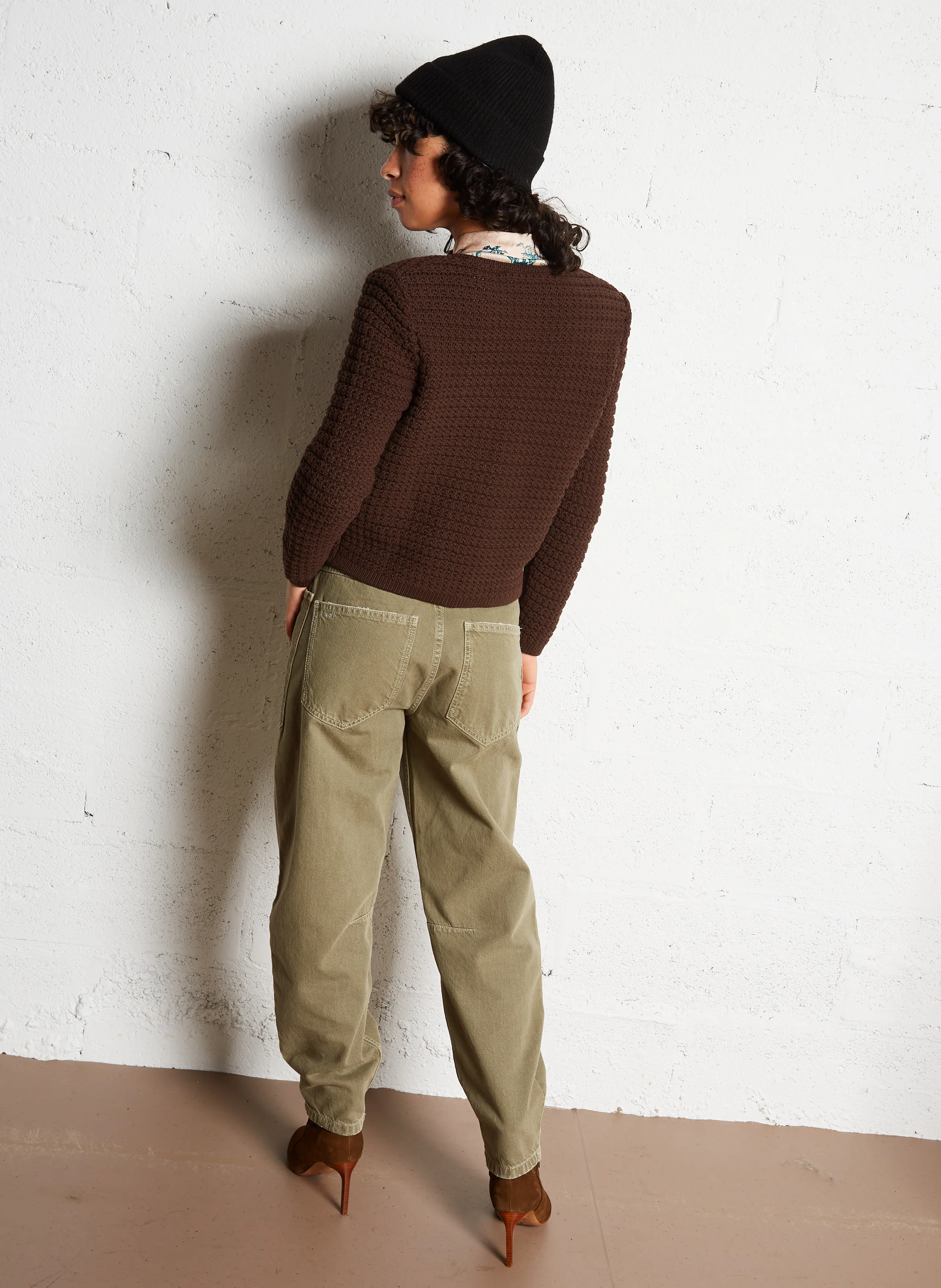 GASPARD - Gilet manches longues en coton mélangé | Marron