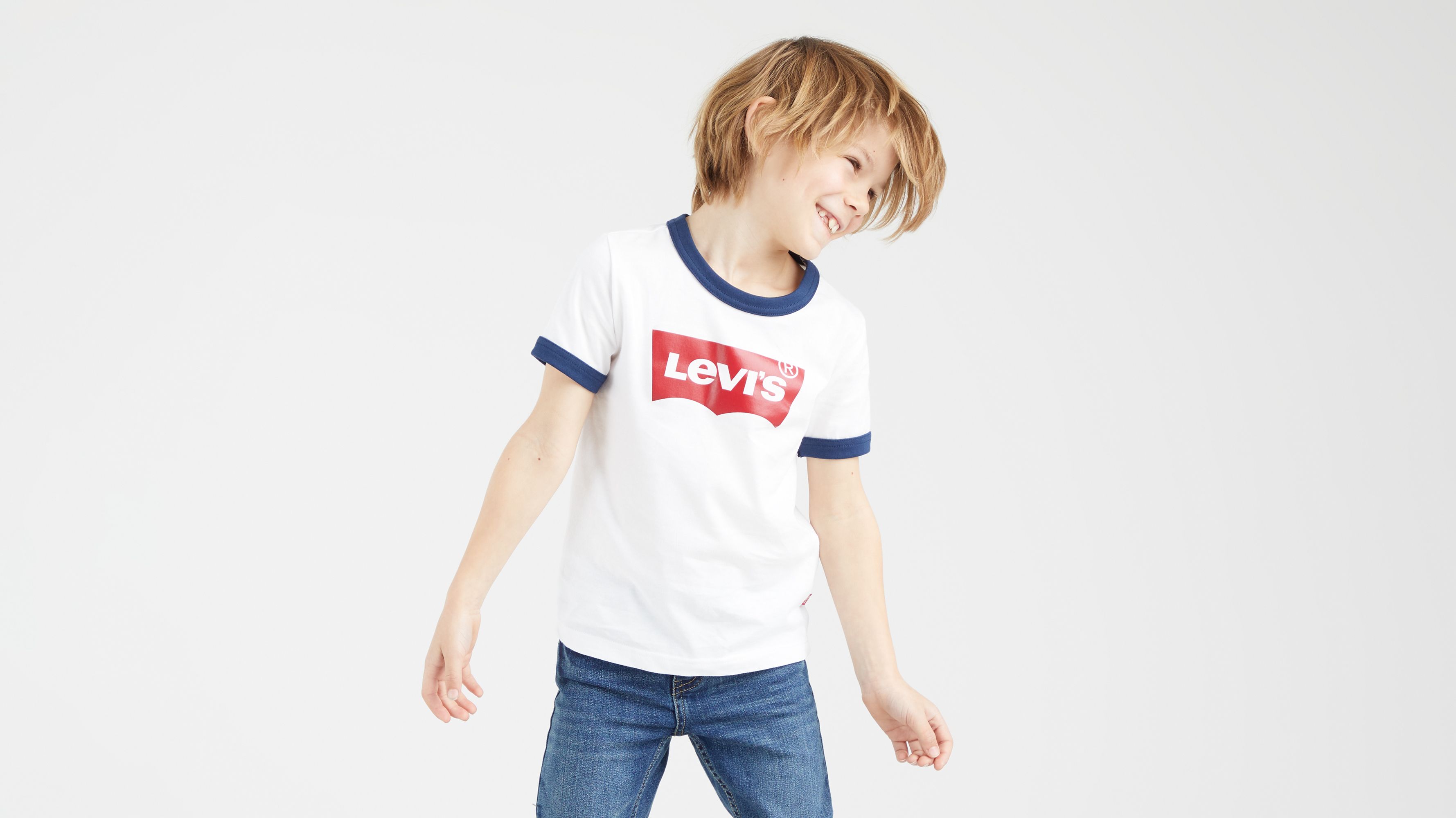 T-shirt Batwing Ringer pour enfant - White - Blanc