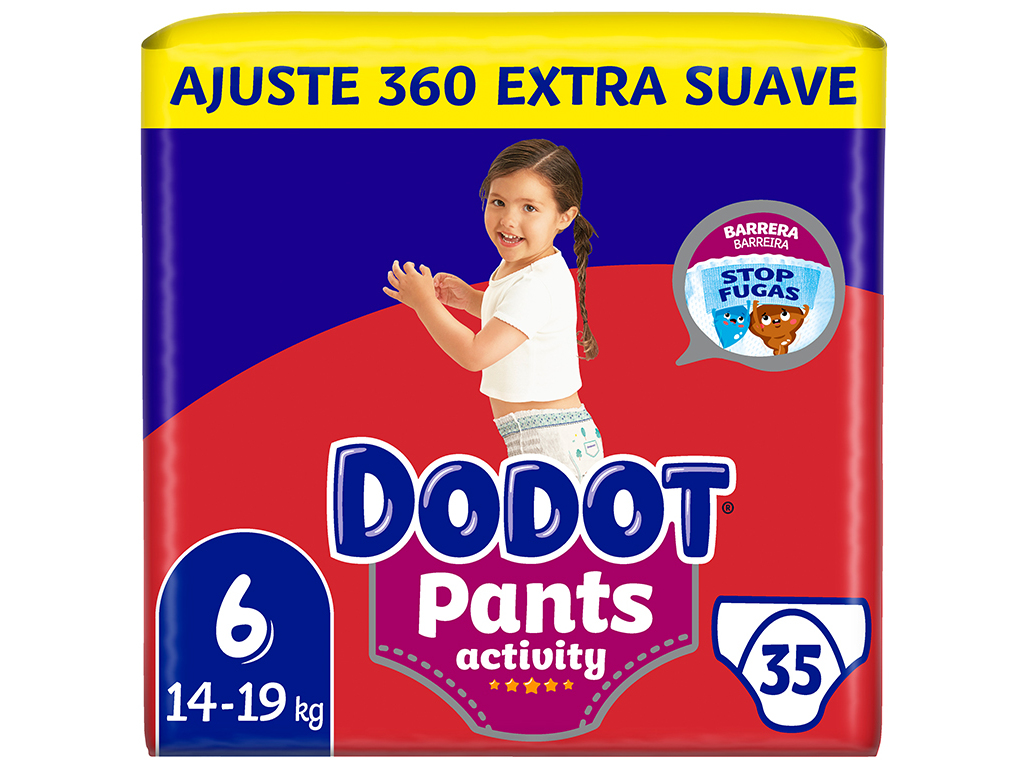 FRALDAS CUECA DODOT ACTIVITY EXTRA T6 14-19KG 35UN