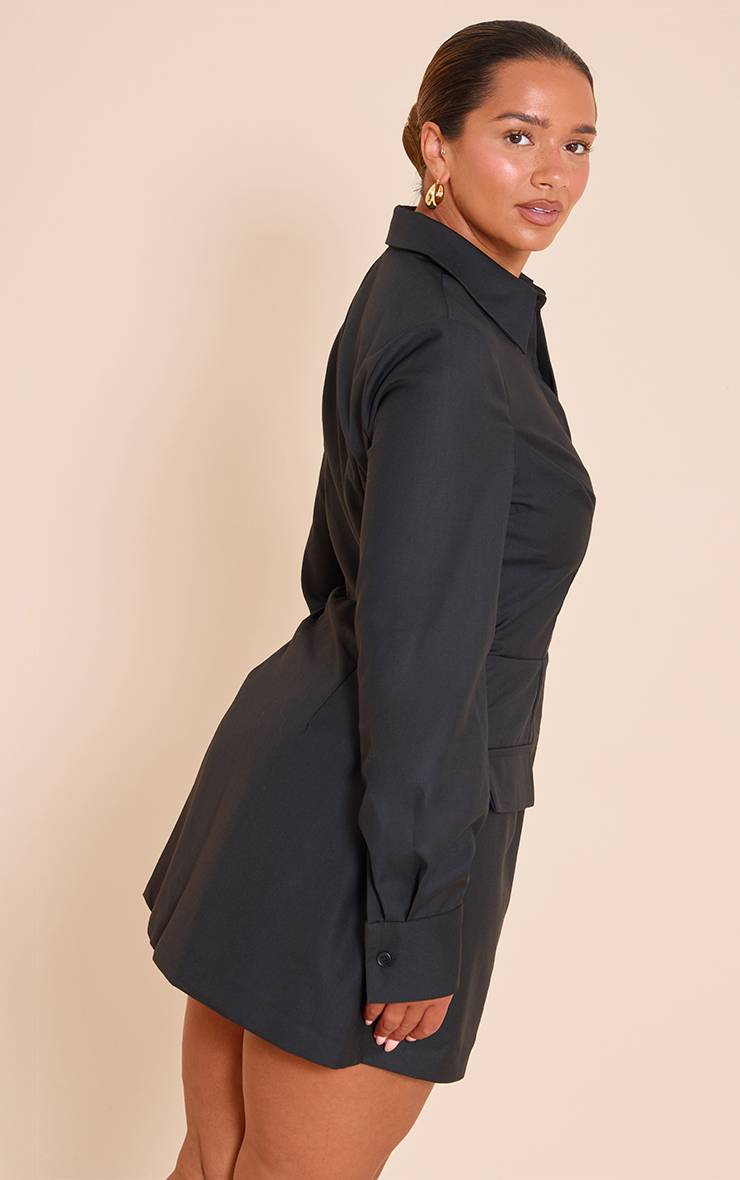 Noir Robe Chemise Cintrée Évasée Shape Crème Beurre