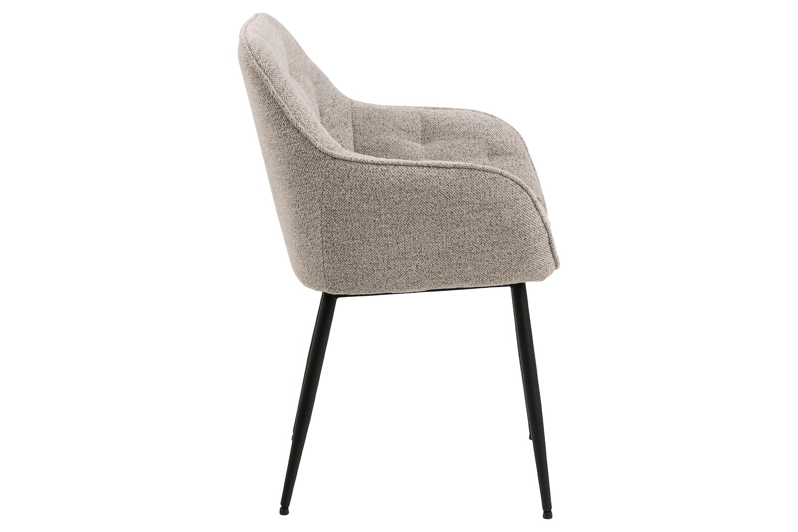 Brooke spisestol Tekstil Monza 60 beige med sortlakkert stålben. Med arm.