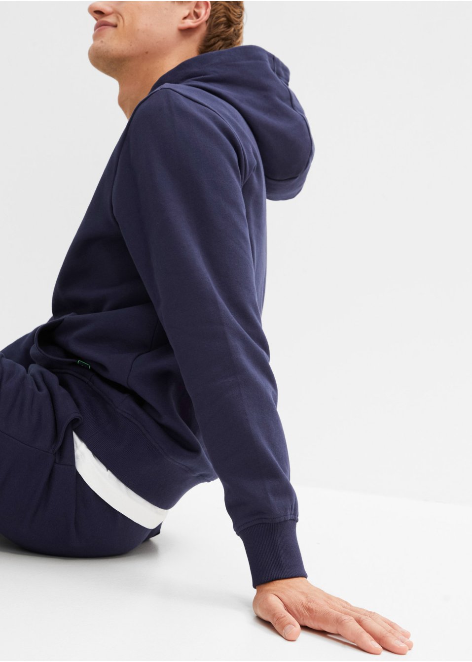 Sweat-shirt à capuche avec détails sportifs en coton