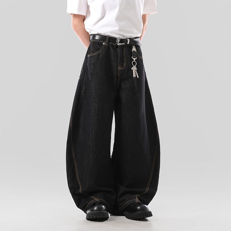 VEAZ - Hoge taille contrasterende stiksels ballonjeans