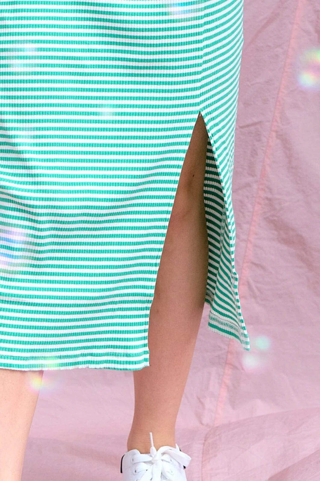 Noella Luelle Midi Skirt green white stripe