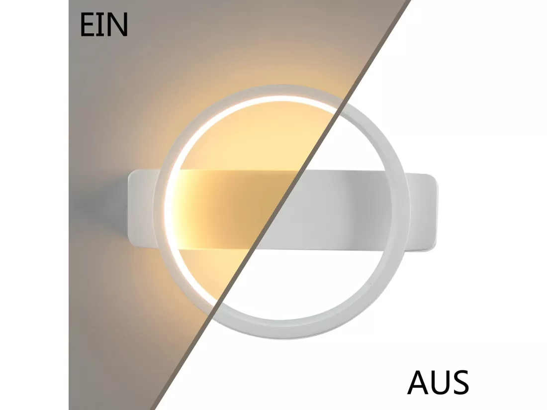 NETTLIFE Applique murale LED intérieure - Blanc Design moderne Applique murale 7W blanc chaud 3000K