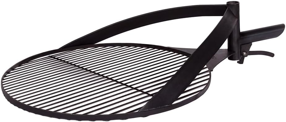 CookKing Feuerschale Montana X 60 mit Holzlager und Zubehör aus Rohstahl Ø 60 cm handgeschweißt wetterfest inklusive Grillrost und Befestigungsmast für Garten Terrasse Outdoor