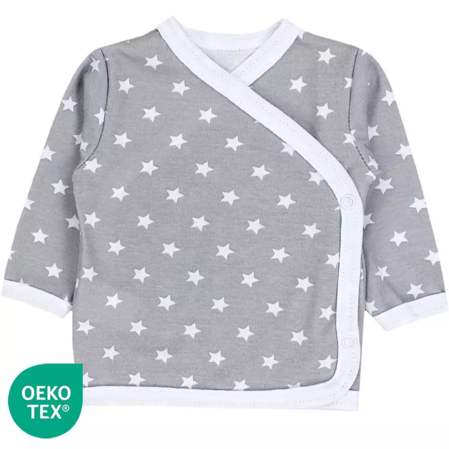 TupTam Baby Langarm Wickelshirt 5er Set grauhellblau