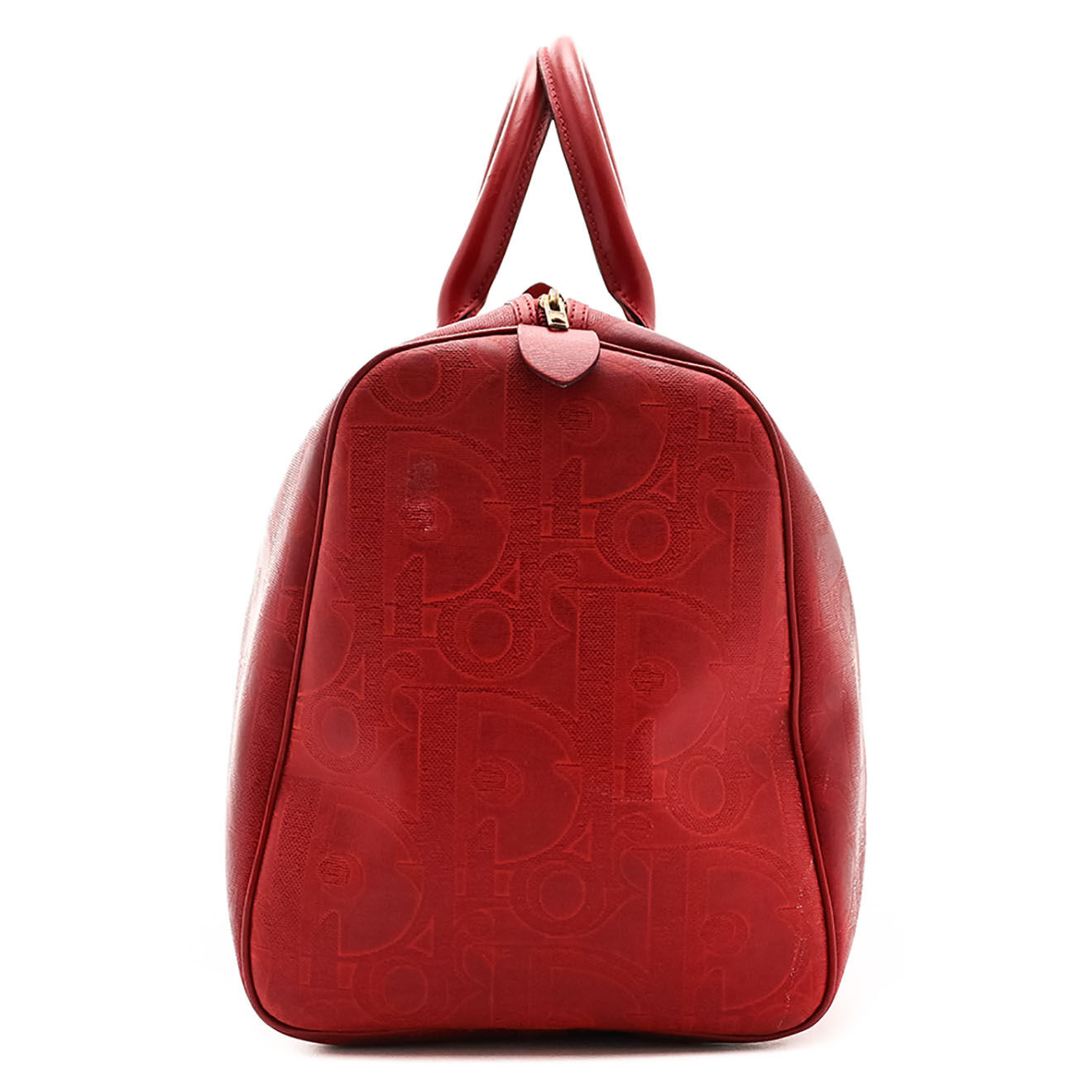 Dior Sac de voyage en Toile enduite Vintage Oblique bordeaux - Très bon état - Longueur 45 cm