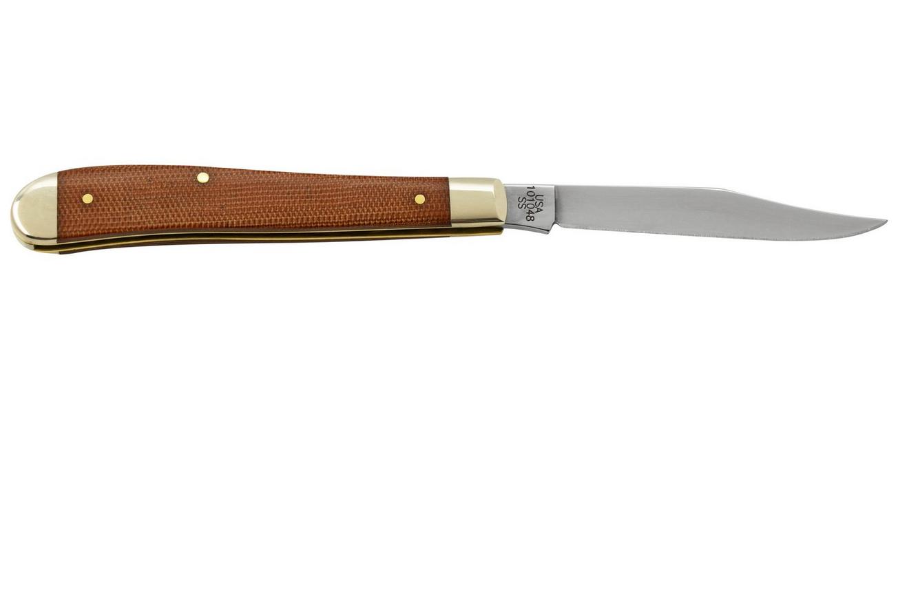 Case Slimline Trapper, Smooth Natural Canvas Micarta, 23691, 101048 SS, zakmes