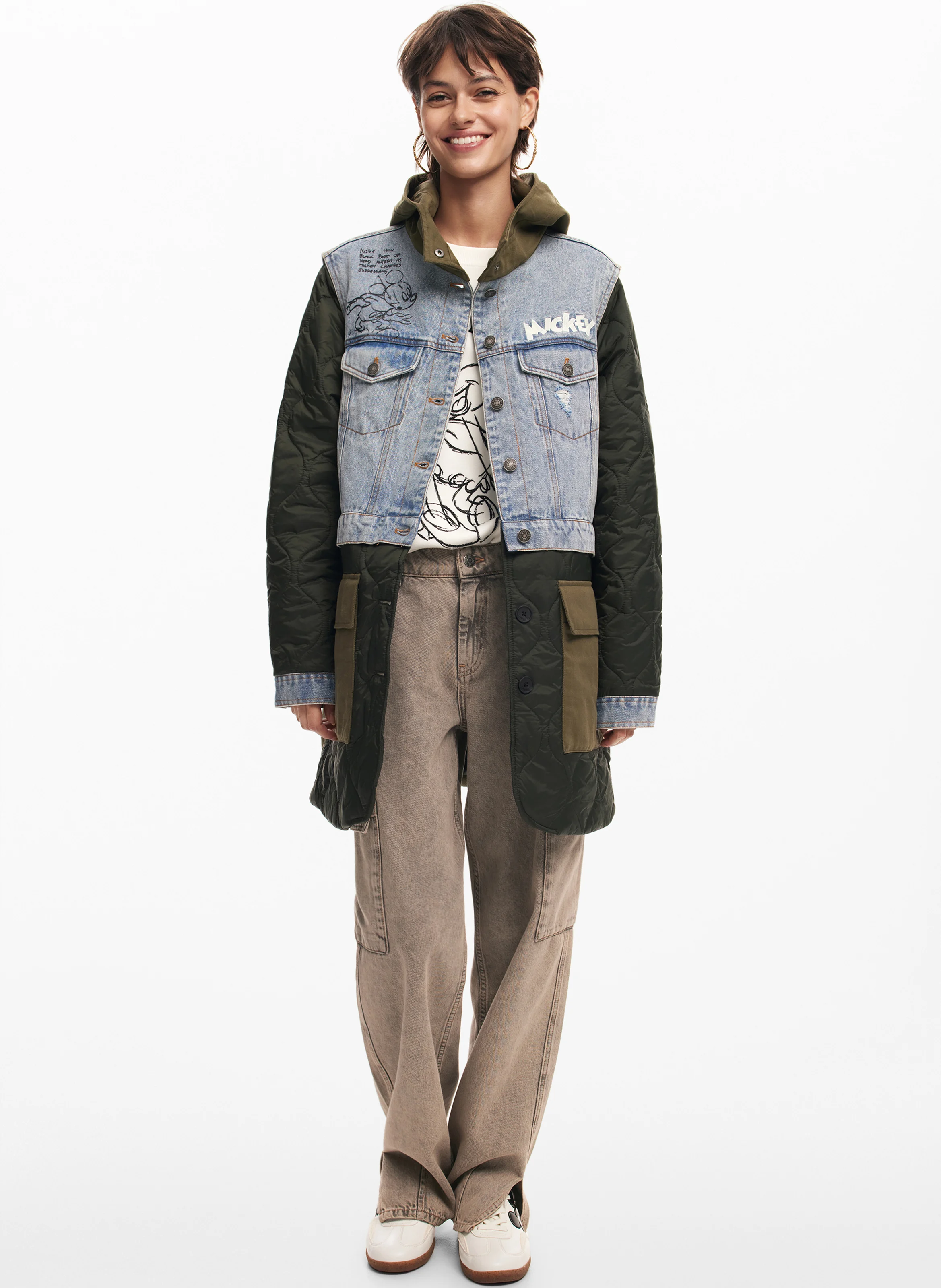 Parka hybride en coton mélangé | Vert