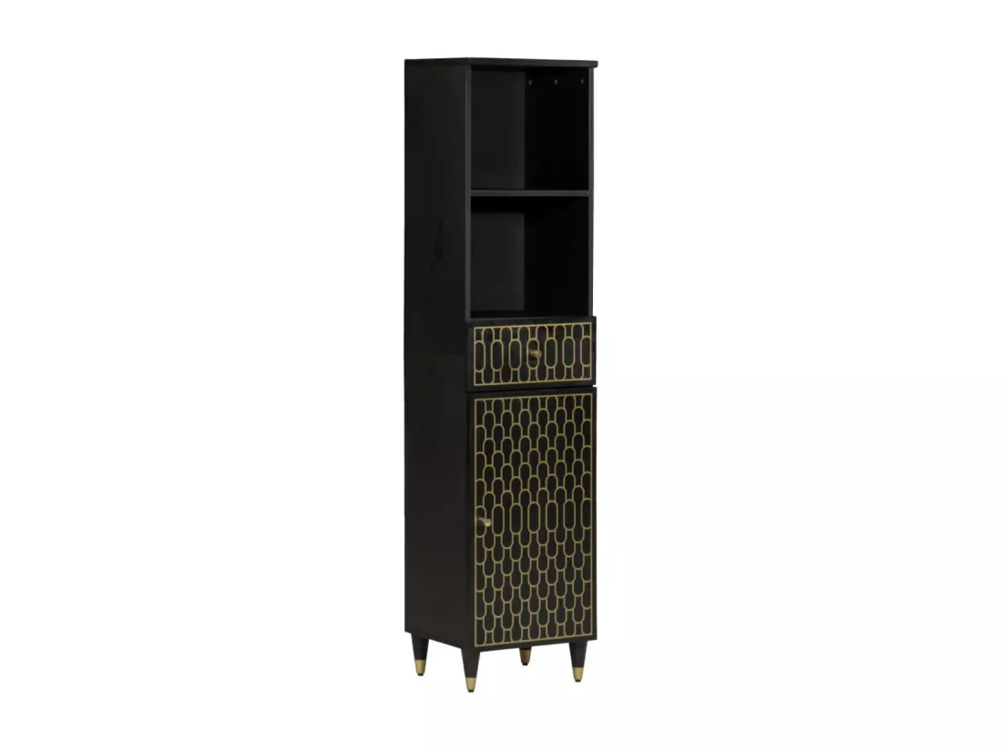 Armoire de salle de bain 38x33x160 cm bois massif de manguier