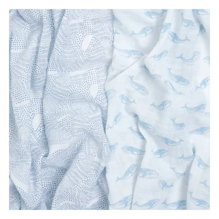 aden + anais Maxi-langes Oceanic - Set de 2 | Bleu