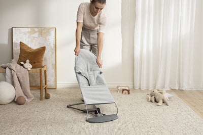 BabyBjörn Bliss Vippestol Vevet, Light Grey Melange