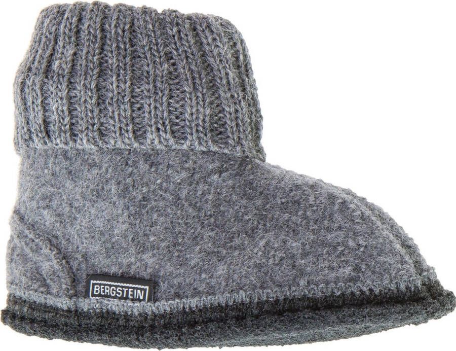 Bergstein Cozy Sloffen Pantoffels voor en kinderen 100% Zuiver sc wol Black