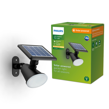 Philips solar wandlamp Jivix zwart