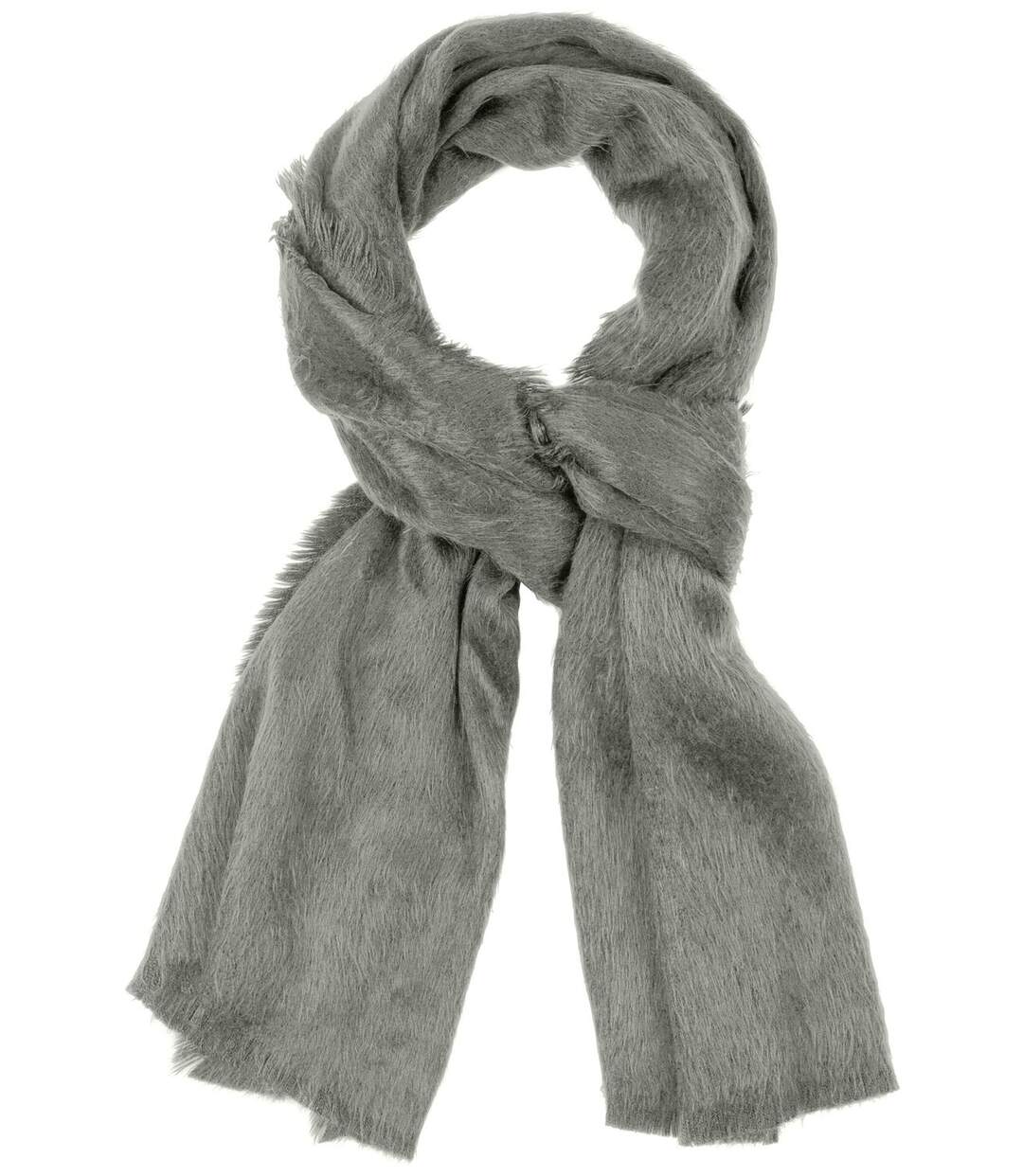 ULLA POPKEN écharpe à franges douillette anthracite, moderne, stylé